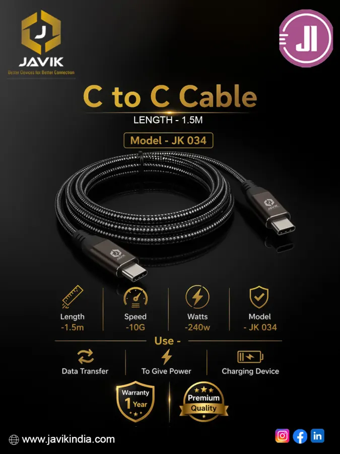 Javik Type-C to Type-C Cable 2m