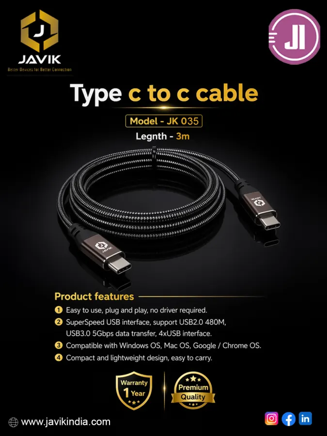 Javik Type-C to Type-C Cable